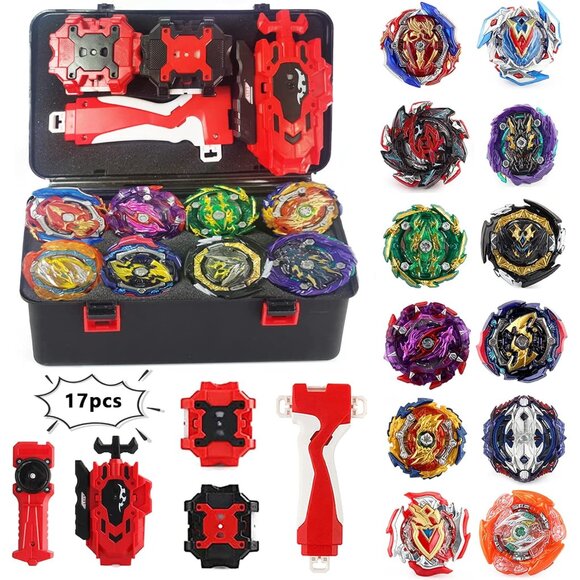 Bey Battling Top Burst Gyro Toy Set 12 Spinning Tops 4 Launchers Combat Battling